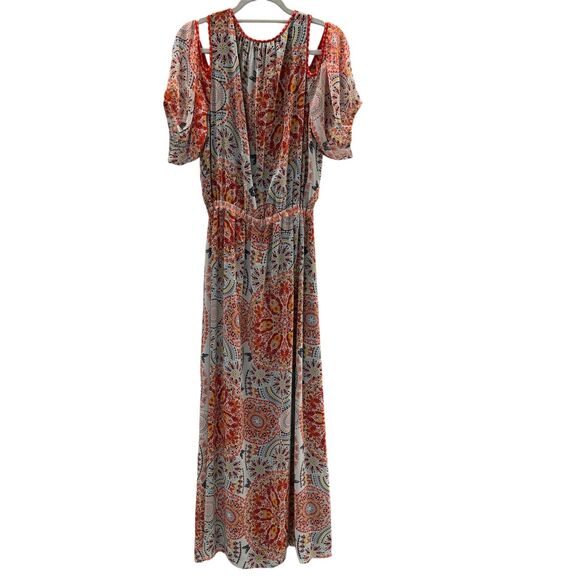 Max Studio Vibrant Red and White Maxi Dress - Picture 3 of 8